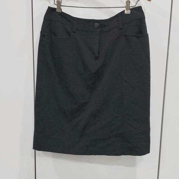 Dark grey charcoal pencil skirt size 8 UK 12. P1 - Picture 1 of 3